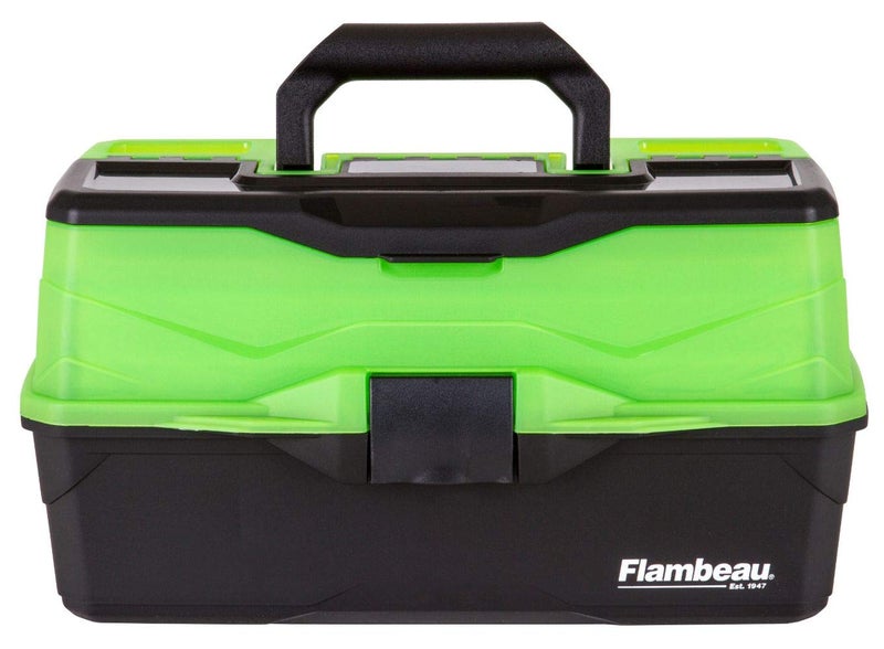 Flambeau Outdoors 6383FG 3-Tray Classic Tray Tackle Box, Portable Tackle Organizer, Frost Green/Black - Image 2